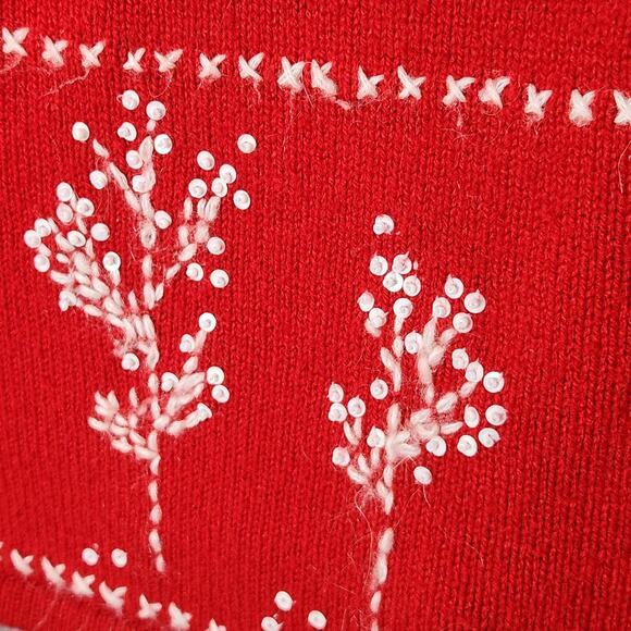 Emma James Sweater Womens Medium Red Zip Cardigan Reindeer Christmas Holiday - Picture 8 of 14